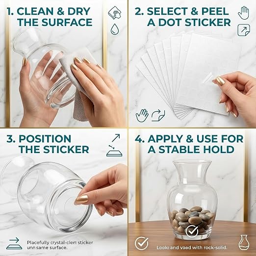 Glue Dots Double Sided 500 PCS, 0.79 Inch Clear Sticky Tack, Transparent - Image 7