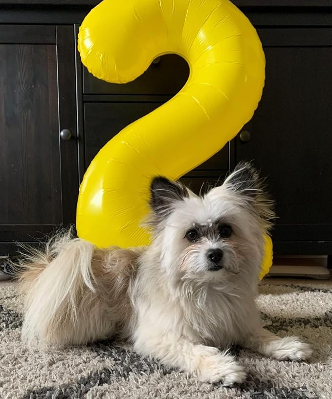 8 Balloon Numbers Birthday Decorations, 40In Yellow Balloons - Image 2