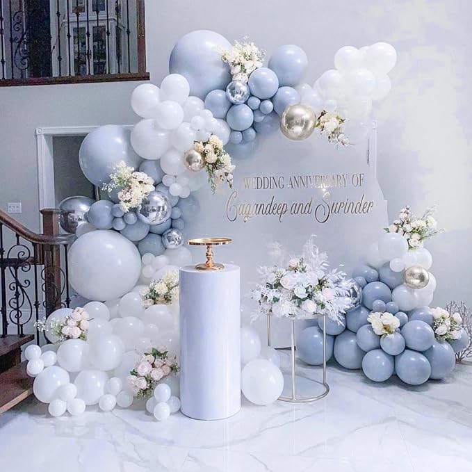 PartyWoo Dusty Blue Balloons 100pcs Slate Blue Boho Neutral Color | 36 18 12 10 - Image 5