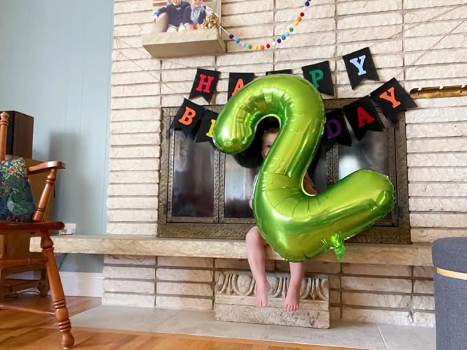 2 Balloon Number 40 Inch Light Green Balloons - Image 2