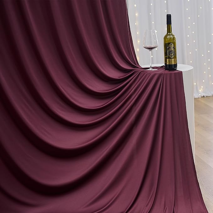 20ft×12ft Wrinkle Free Burgundy Backdrop Curtain - Image 6