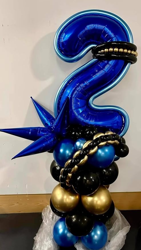 4 Balloon - Night Blue Birthday Number Balloons, 40 Inch Party Decorations | - Image 9