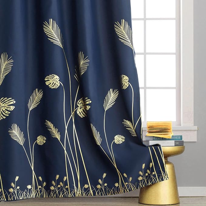 Elegant Natural Leaf Curtains Grommet Blackout Curtains Noise Reducing Energy - Image 7