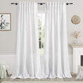 White Extra Long Curtains 2 Panels Set 111 Inches Long by Nanspring