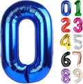 0 Balloon - Metallic Blue Birthday Number Balloons, 40 Inch Decorations | by ALPHADELTAPI
