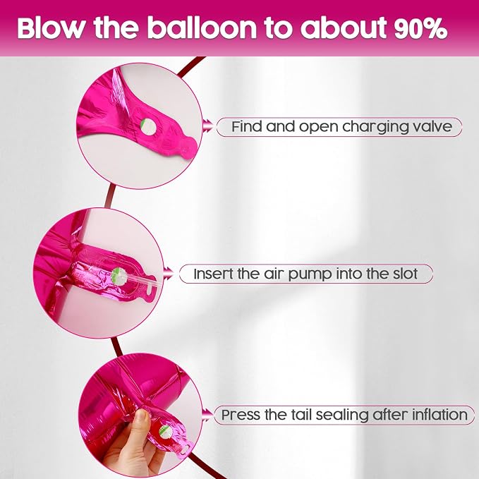 1 Balloon - Hot Pink Birthday Number Balloons, 40 Inch Party Decorations | Hot - Image 6