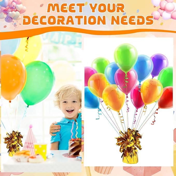 8 Pcs Gold Metallic Balloon Weights Holder Anchors Balloon Holder Weights - Image 6