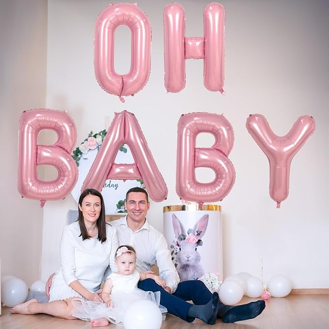 40 Inch Pastel Pink Letter Balloon, Giant Alphabet M Foil Balloons Baby Pink - Image 8