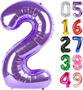 Purple Number 2 Balloon 40 Inch, 2nd Birthday Party Decorations Men Women | by IWERP