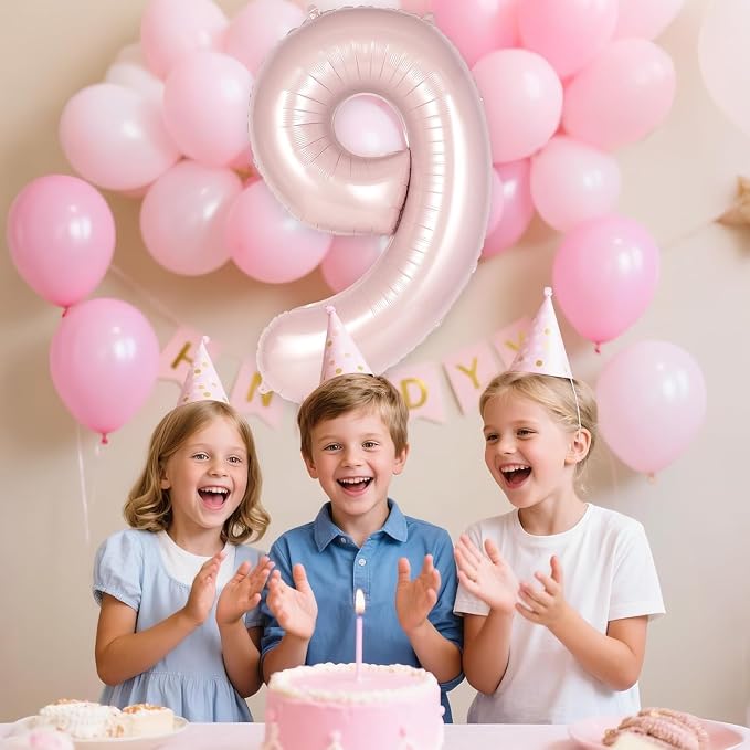 Light Pink Number 19 Balloon, 40 Inch Giant Mylar Number Balloons, Large Foil - Image 5