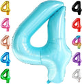 KatchOn Light Blue 4 Balloon Number 40 Inch | 4 Foil Balloon, Light Blue Four by KatchOn