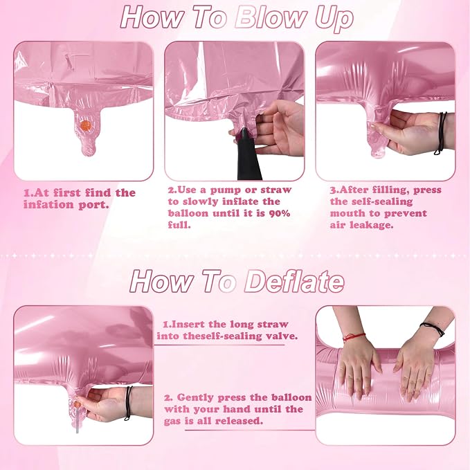 40 Inch Pastel BABY Balloon for Girls Baby Shower, Large Light Pink Foil - Image 7