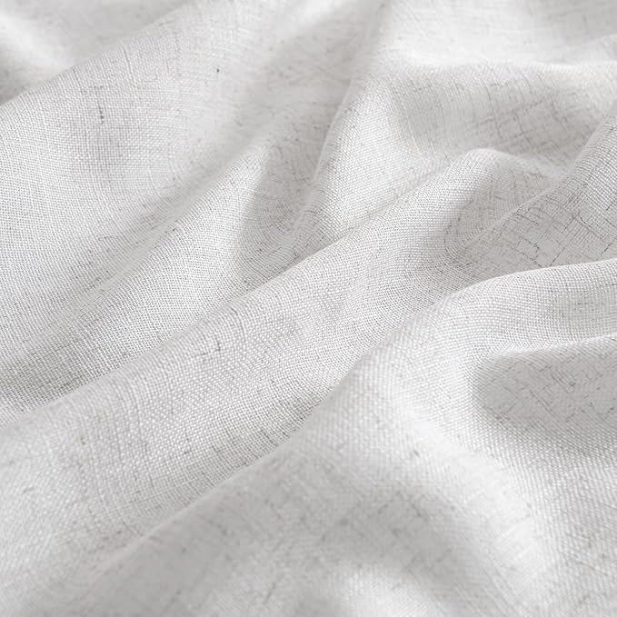 MIULEE Bleached Linen Kitchen Curtains 30 Inches Length 2 Panels Farmhouse | - Image 6