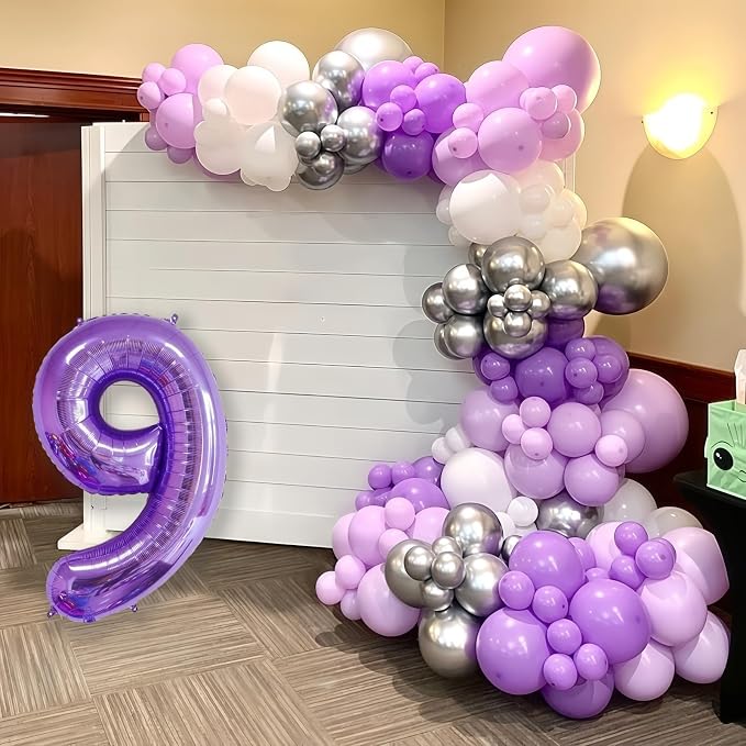 Purple 7 Balloon Number, 40 Inch Number 7 Balloon Big Purple 7 Foil Mylar - Image 5