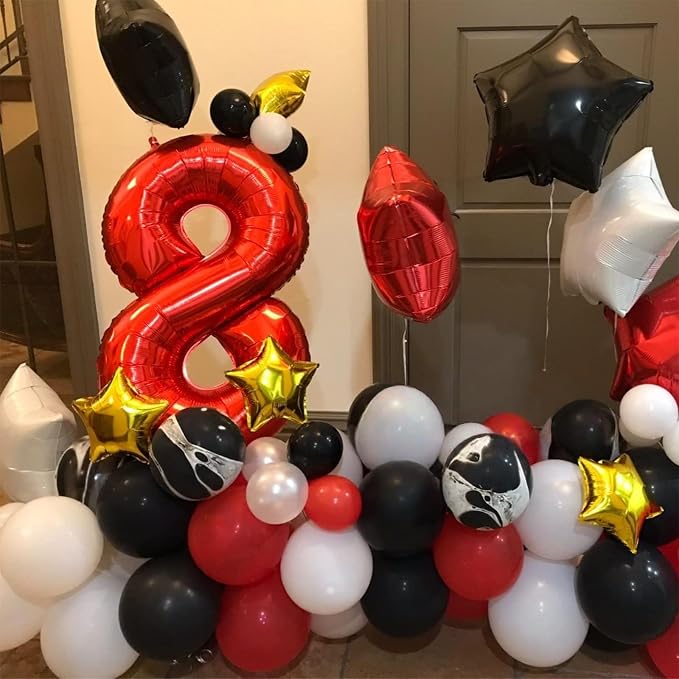 Red Foil Balloon Number 8 for Boys, Large Number 8 Helium Balloon for Girls - Image 3