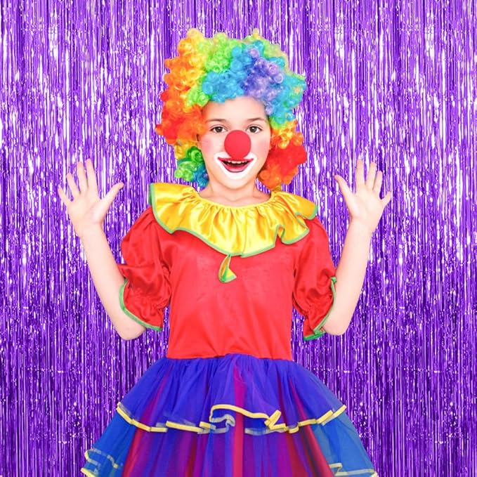 20 Pack Purple Backdrop Tinsel Streamers Foil Fringe Backdrop Halloween Party - Image 4