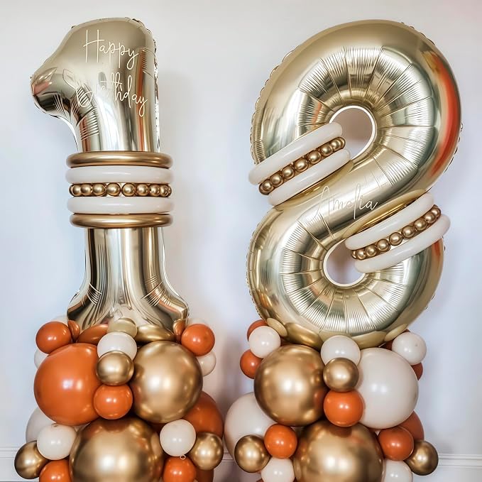 Champagne Gold 6 Balloon Number, 40 Inch Light Gold 6 Balloons Big Foil Mylar - Image 4