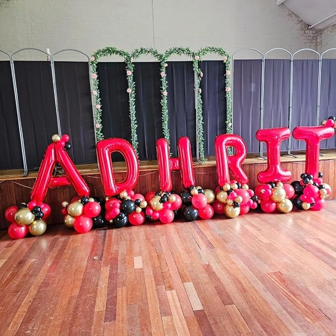Red Letter J Balloons, J Balloon 40 Inch J Balloons Letter - Image 7