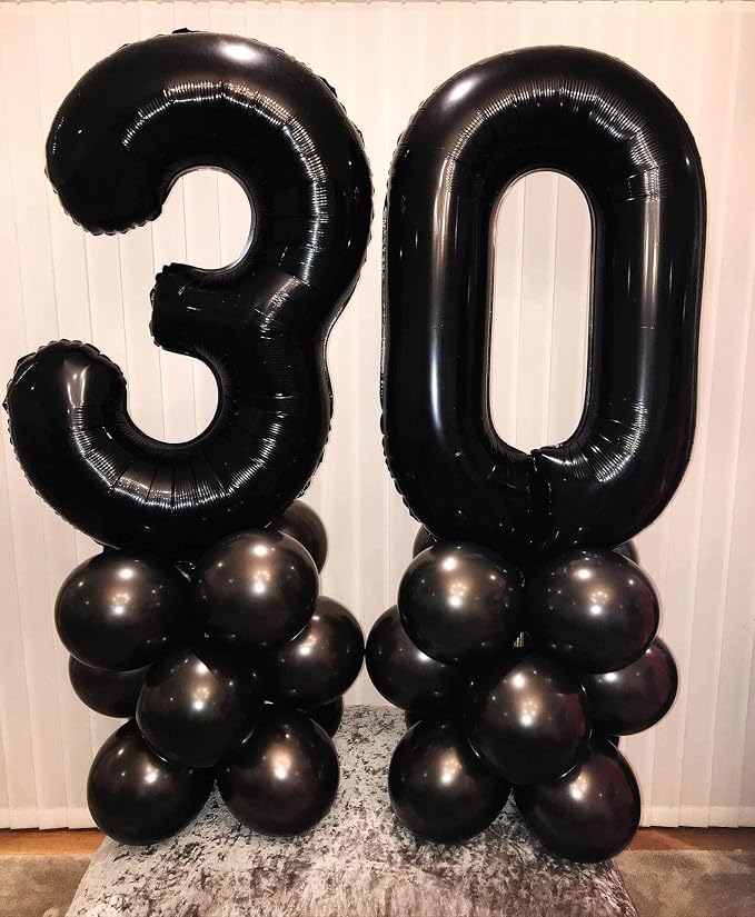 40 Inch Black 35 Balloons Giant Number 35 Balloons Black 35 Birthday Balloons - Image 4