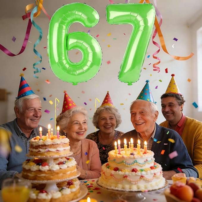 40 Inch Number 67 Balloons for 67th Birthday Party Decorations, 0-100 Fruit - Image 2