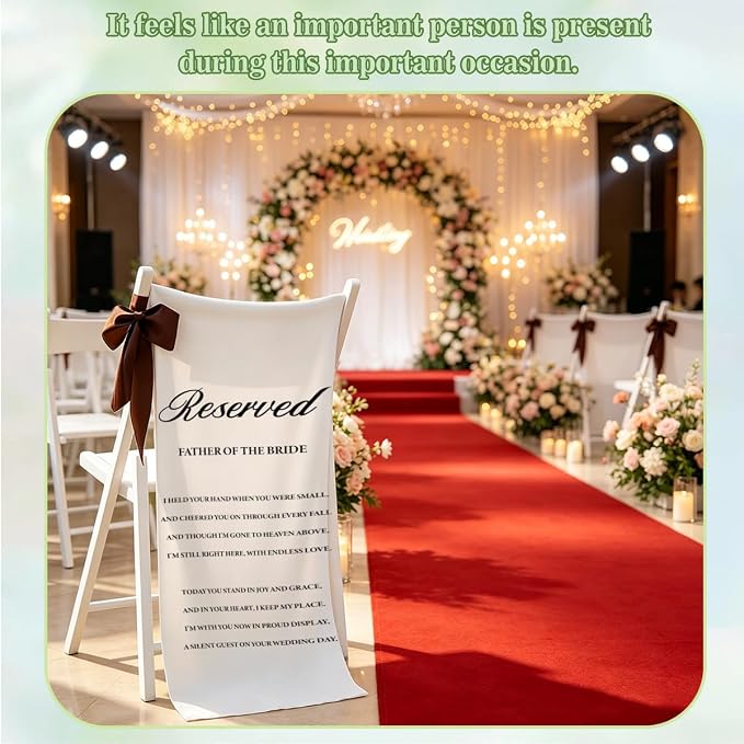 Reserved Father of the Bride Wedding Chair Sign- In Loving Memory Memorial - Image 4