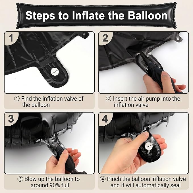 Black Number 3 Balloons 40 Inch Large Foil Balloons, Giant Number Balloon - Image 7