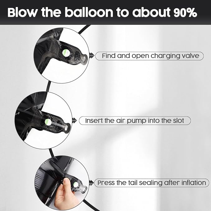 10 Balloon - Black Birthday Number Balloons, 40 Inch Decorations Men Women | - Image 6