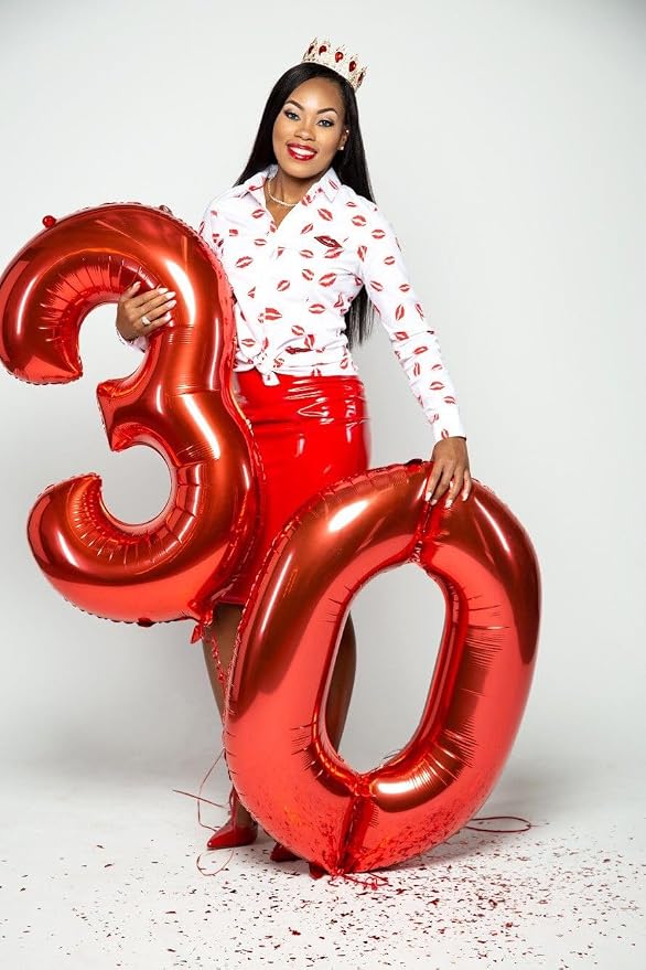Number Balloons 40 Inch Red 2 Balloon - Image 4