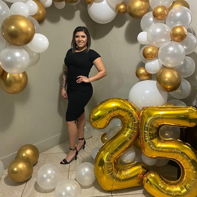 Gold Number 18 Birthday Balloons, 40 Inch Large Gold Mylar Foil Number 1 & 8 - Image 5