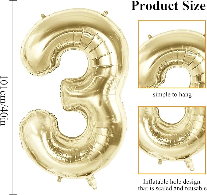 Number 32 Balloons for 32nd Birthday Party Decorations, 40 Inch 0-100 - Image 2