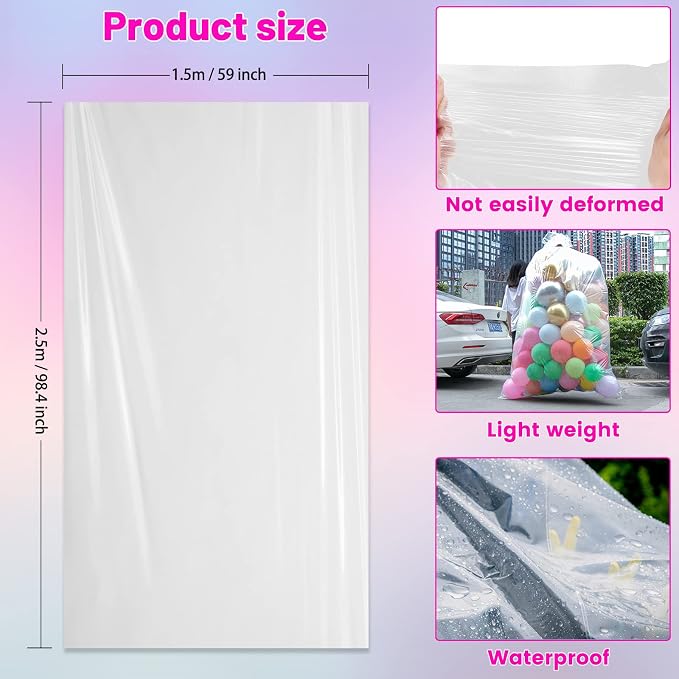 4 Pcs 98.4 x 59 Inches Clear Large Balloon Bags - Image 2