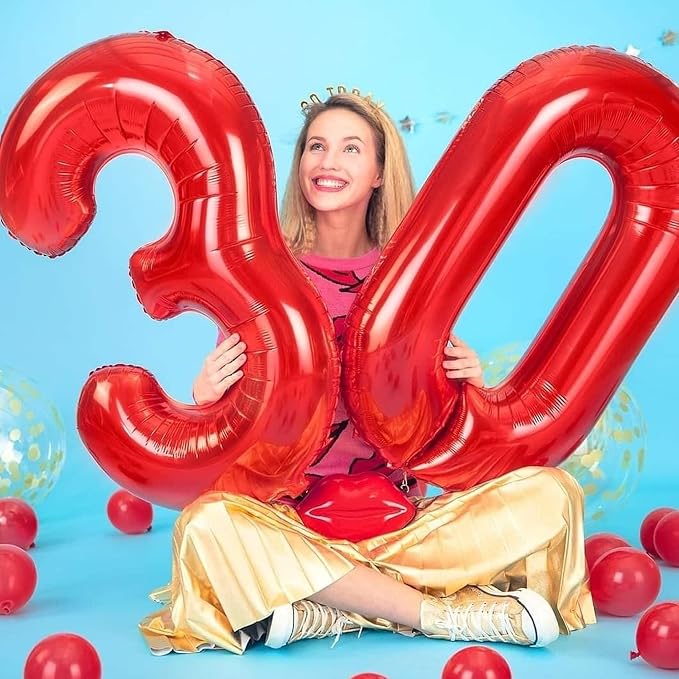 40 Inch Red 19 Balloons Giant 19 Balloons Red 19 Birthday Balloons 19th - Image 6