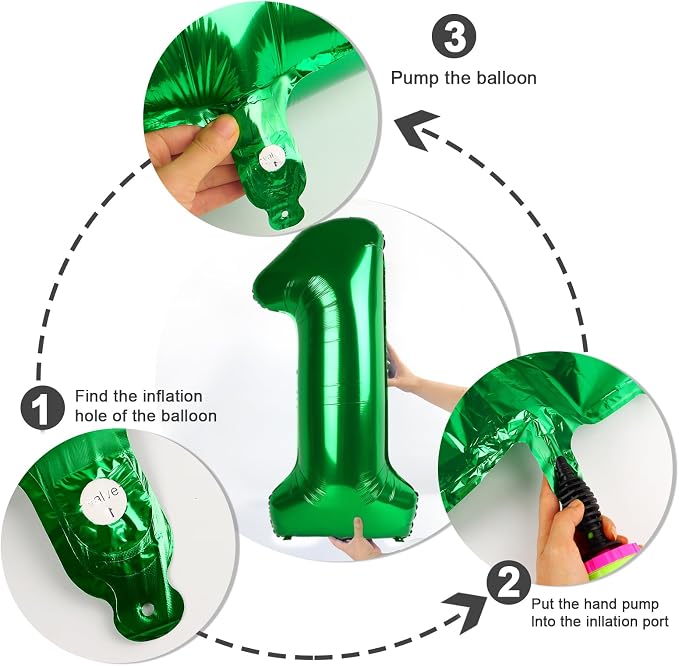 6 Balloon Numbers Party Decorations, 40In Dark Green Balloons - Image 7