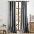 Velvet Grey Grommet Blackout Curtains 108 inch Length by ModernShinyVelvetCurtains