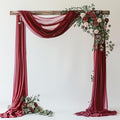 Wedding Arch Draping Fabric Backdrop Drapes 28.7" x 20FT, Burgundy | Sheer by Wokceer