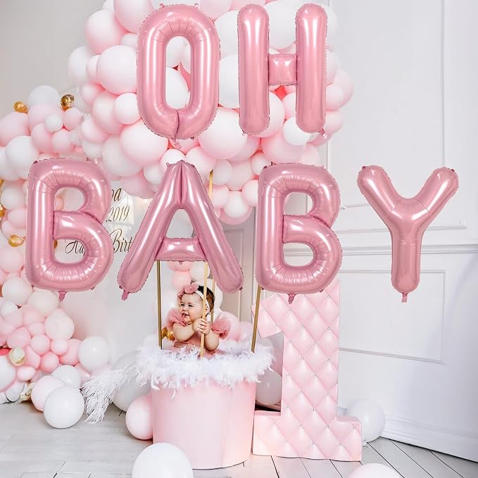 40" Balloon Letter K Pastel Pink, Large Foil Baby Pink Letter Balloons A - Image 8