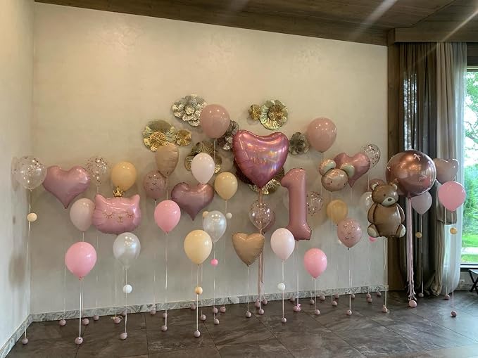 1 Balloon - Pastel Pink Birthday Number Balloons, 40 Inch Decorations | Pastel - Image 4