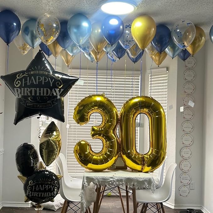 Number 3 Balloons 40 Inch Gold Balloon Birthday Decorations - Image 4
