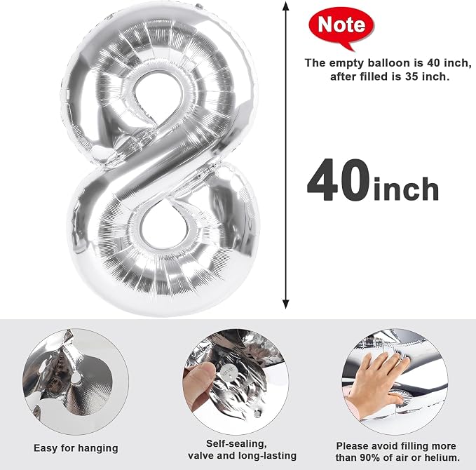 28 Balloon Numbers 40Inch for 28th Year Old Birthday Decorations, Inflation - Image 6