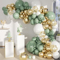 MEBAY Sage Green White Gold Balloon Garland Arch Kit by MEBAY