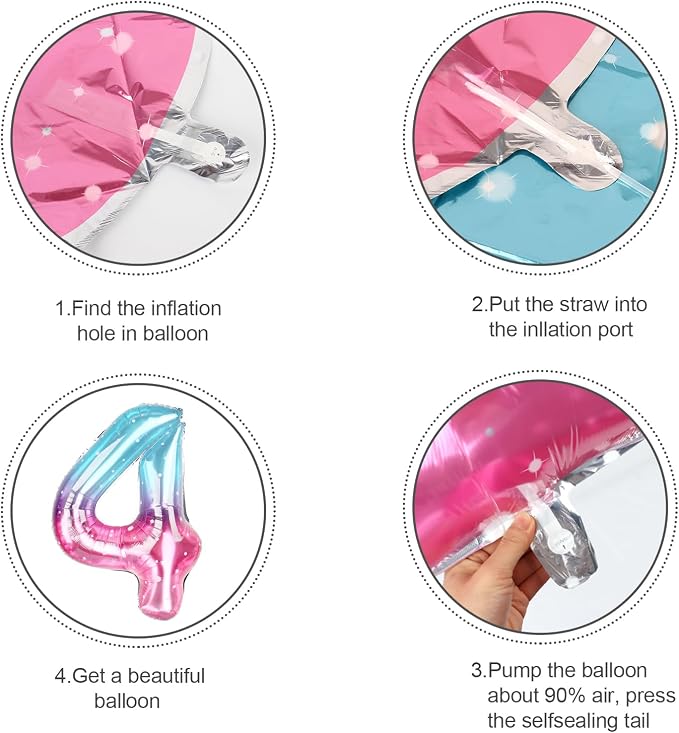 Number Balloons 40 Inch Pink Blue Purple 7 Balloon - Image 6