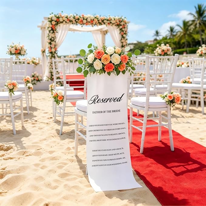 Reserved Father of the Bride Wedding Chair Sign- In Loving Memory Memorial - Image 5