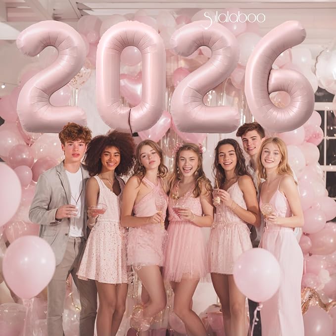 40 Inch Light Pink Number 26 Balloon 0-9 26th Foil Big Giant | Digital - Image 5