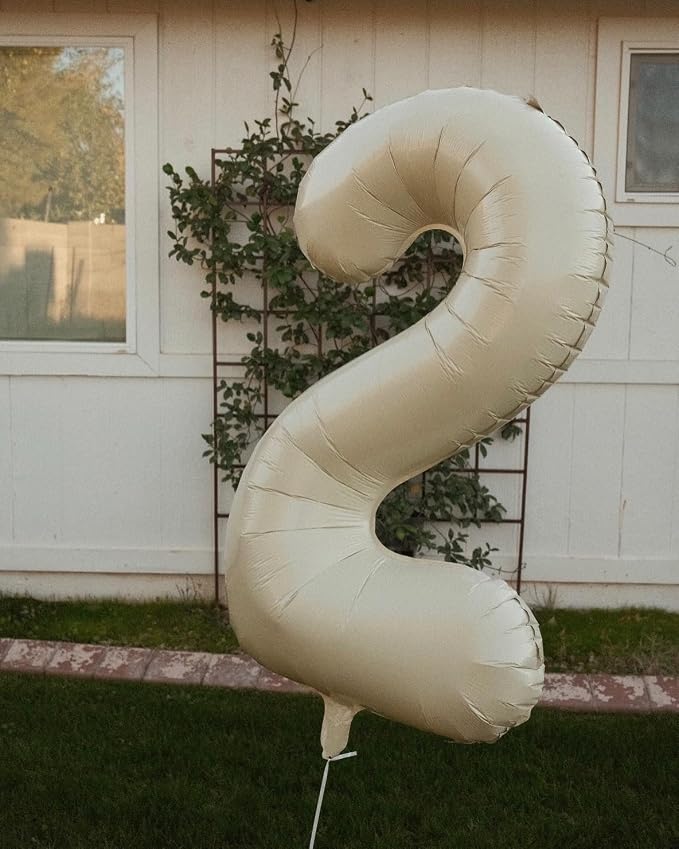 40 Inch Cream Number 1 Balloon Birthday Party Decorations - Image 2