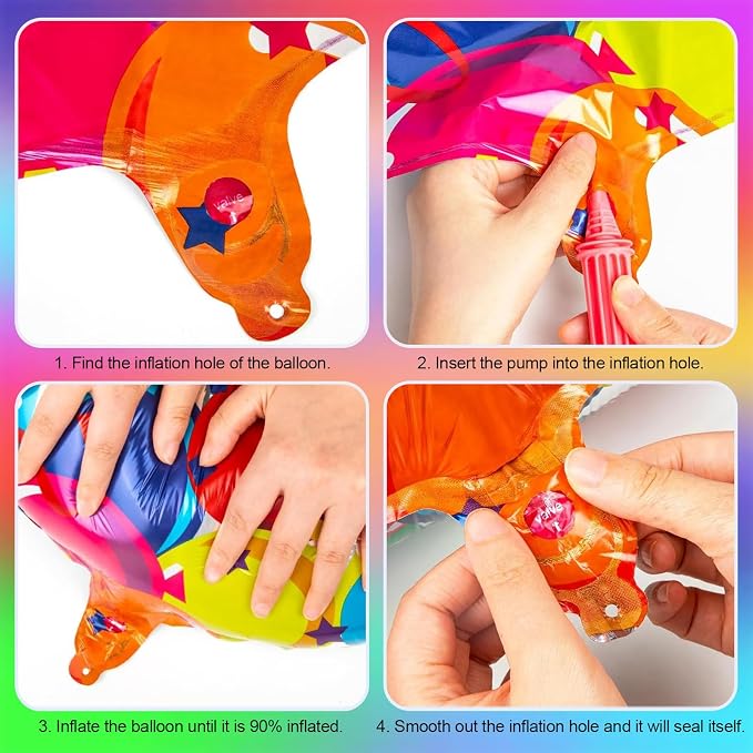 Large Rainbow Number 4 Balloon, 40 Inch Colorful Foil Number Balloons 0-9 - Image 5
