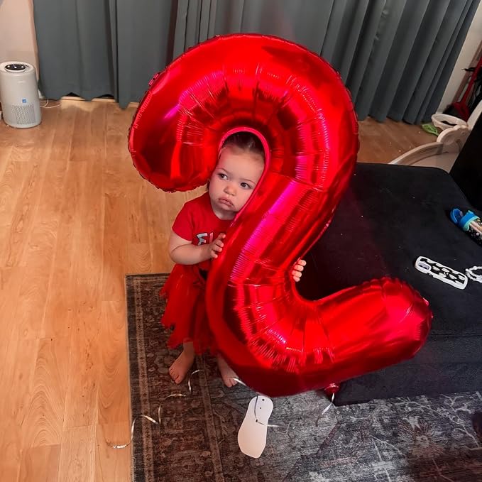 0 Balloon - Red Birthday Number Balloons, 40 Inch Decorations Men Women | Red - Image 4