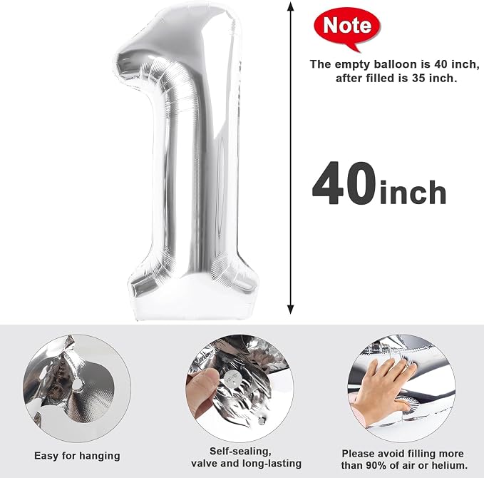 Number 50 Balloons 40 Inch Silver 50 Balloon - Image 5