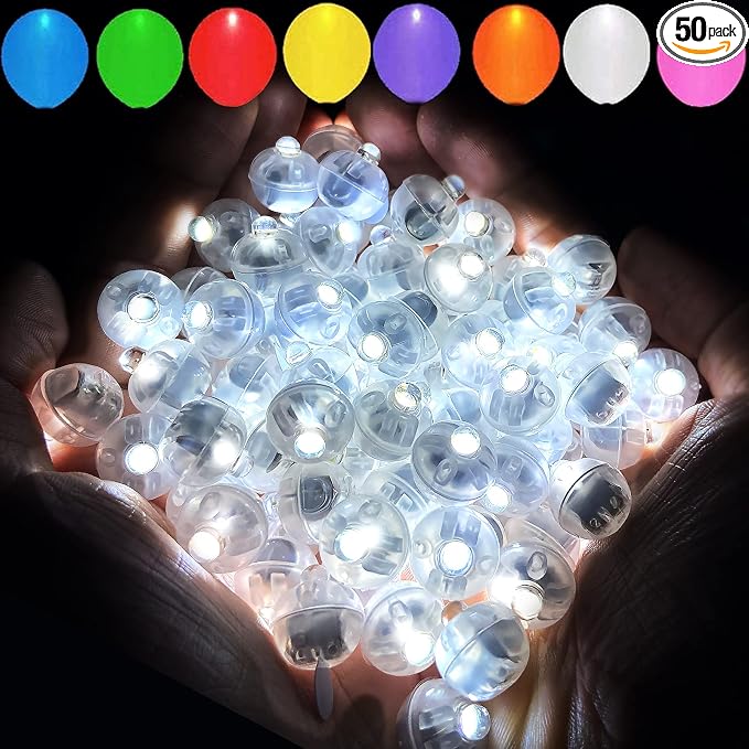 Aogist 50pcs White Balloon Lights, Long Standby Time Waterproof Mini Light by Aogist