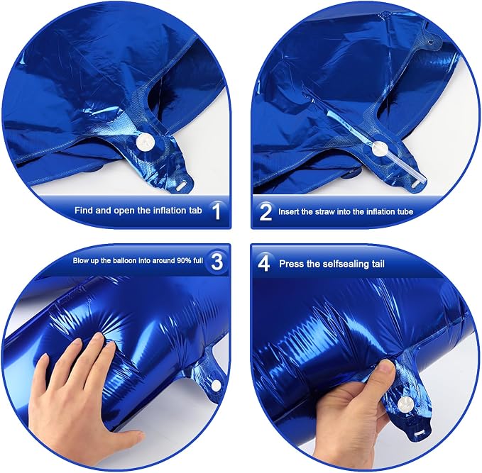 Night Blue Number 3 Balloon 40 inch, 3rd Birthday Party Balloons Decorations | - Image 3