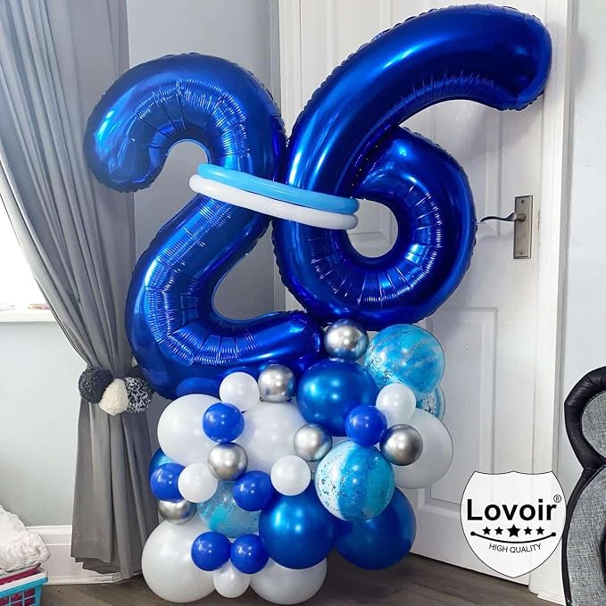 Navy Blue 22 Number Balloons, 40 Inch Giant Number 22 Balloons Foil Mylar - Image 3